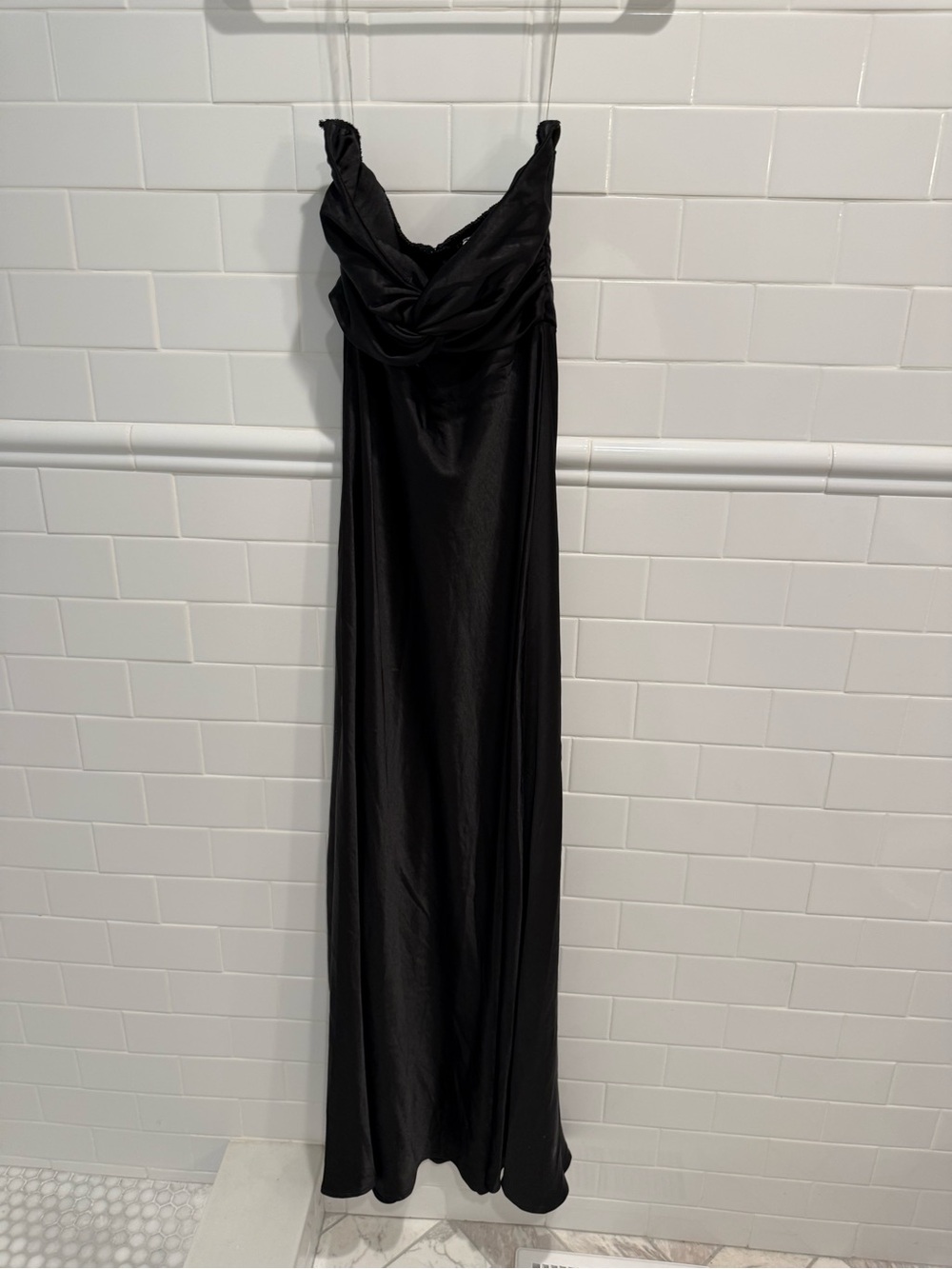 Princess Polly Black Satin Maxi Slip Dress